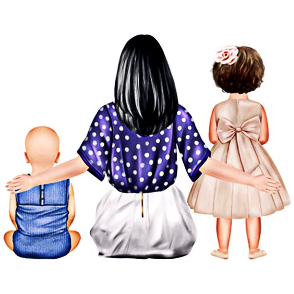 Mother's Day, Mom and Kid Clipart - MVB-4 Thumbnail