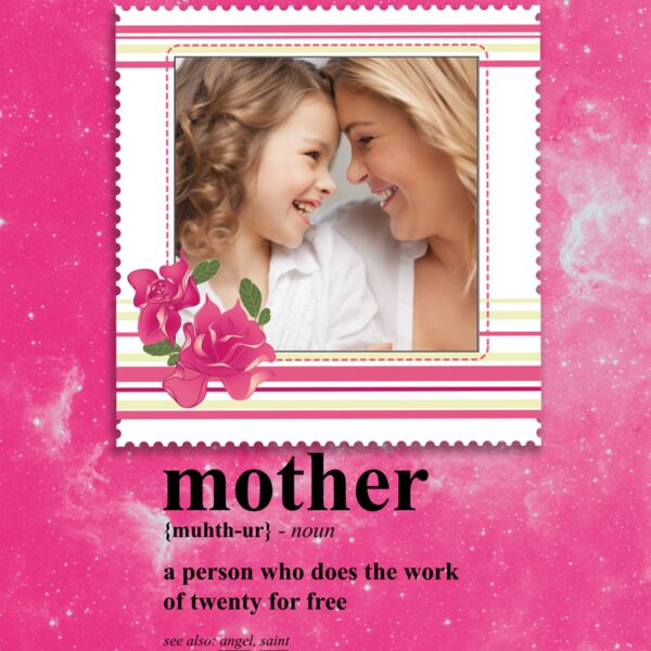 mother description, Photo Frame with Customizable Image, Mother's Day, Mother, MOM - BPF-004 Thumbnail