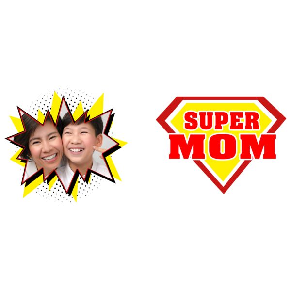 SUPER MOM, Photo Frame with Customizable Image, Mother's Day, MOM - MRDY-08 Thumbnail