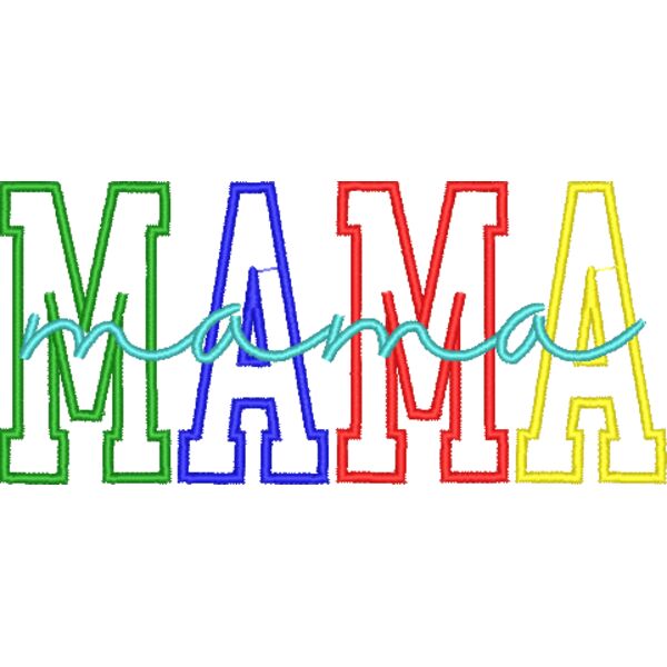 MAMA, Embroidery Design for Mother's Day (2x5") - EBM-0015  Thumbnail