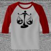 Raglan 3/4 Roundneck Shirt (Gray Body) Thumbnail