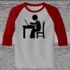 Raglan 3/4 Roundneck Shirt (Gray Body) Thumbnail