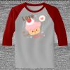 Raglan 3/4 Roundneck Shirt (Gray Body) Thumbnail