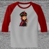 Raglan 3/4 Roundneck Shirt (Gray Body) Thumbnail