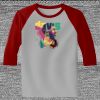 Raglan 3/4 Roundneck Shirt (Gray Body) Thumbnail